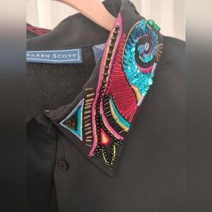 Vintage bedazzled sheer dress shirt